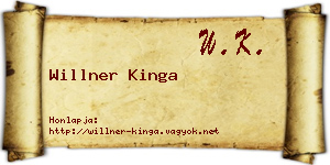 Willner Kinga névjegykártya